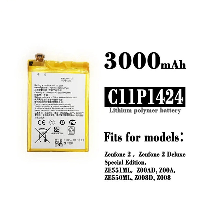 Replacement Battery for ASUS Zenfone 2 (ZE550ML ZE551ML), C11P1424 Replacement Battery for ASUS Zenfone 2 (ZE550ML ZE551ML), C11P1424